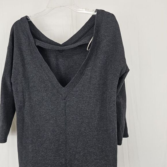 Calia Gray Effortless V-neck V-back Cutout 3/4 Sleeve Top Womens Size Small - Picture 5 of 7